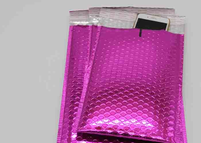 Shiny Foil Bubble Wrap Envelopes 8 * 6 Metallic For Shipping High Value Items