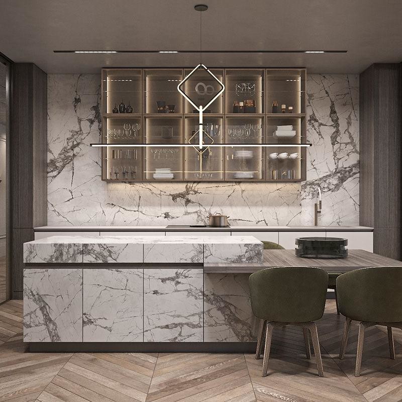 Complete Smart Custom Kitchenette Cupboards Modern Islands Solid Wood Complete Cuisine Storage Furniture Kitchen Cabinets