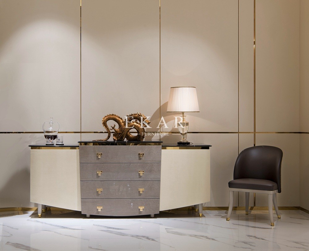 Luxury High Gloss Dining Room 4 Door Sideboard Cabinet