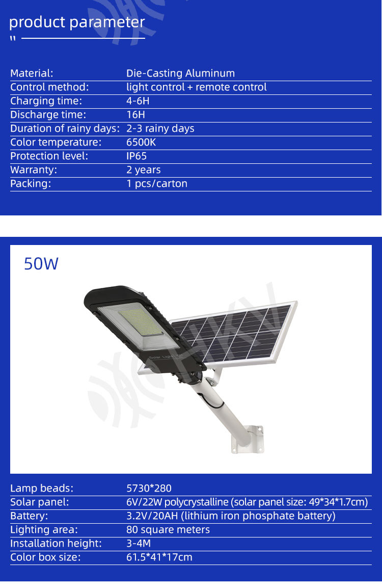 Solar Street Light Outdoor Courtyard Led Lamp Remote Control Waterproof Garden Light