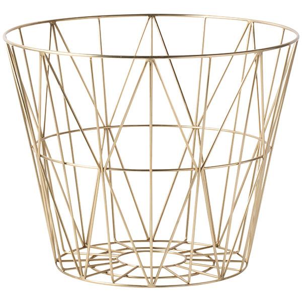 Multifunctional Garage Wire Grid Baskets , Brass Large Coloured Wire Baskets