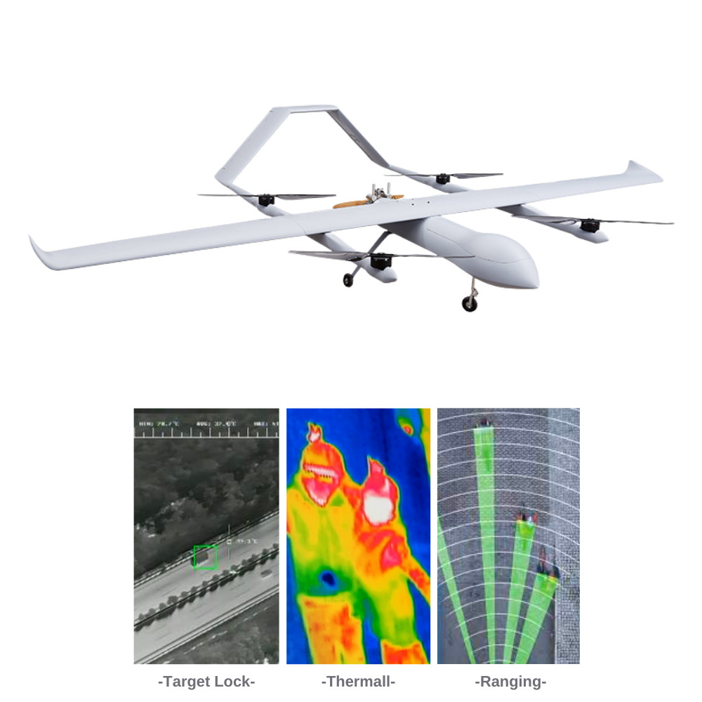 Fully Automatic Fixed Wing Drone VTOL Survey Mapping 5000m Motion Measurement HX4HFW460