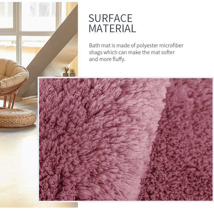 Bsci 100 Anti Skid Bathroom Fluffy Rugs Pearl Yarn Microfiber