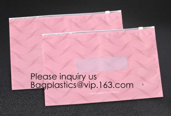 Clear Color Waterproof PVC Plastic Soft Zipper Invoice pouches Bill Bag Pencil