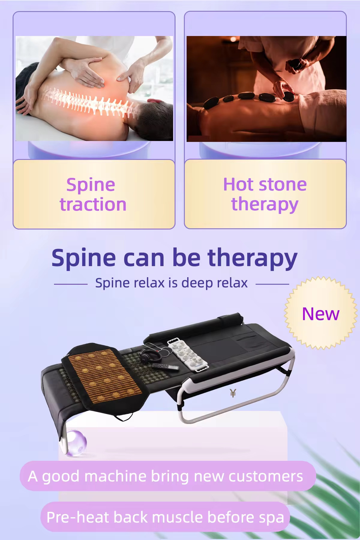 Korea Seragem Electric Massage Bed Body Acupressure Bed Jade Roller Stone Infrared Thermal Massage Bed In Massage Table