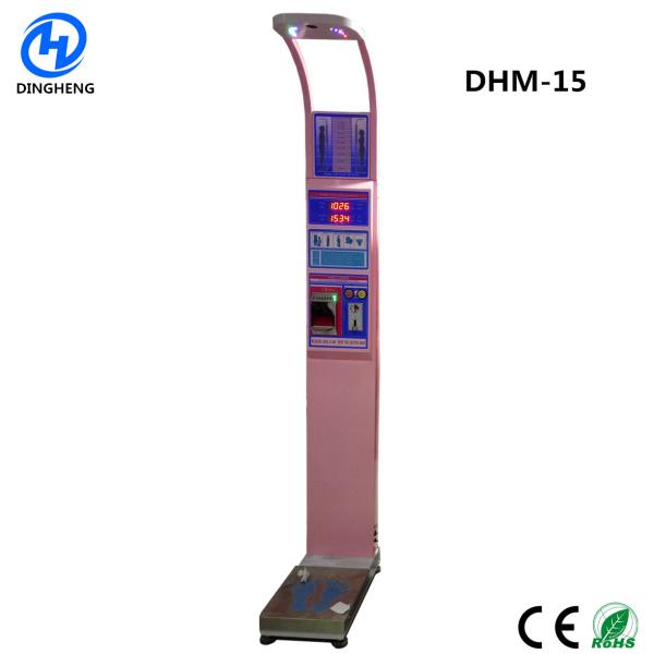 Clinical Coin Operated Scale , Digital Body Weight Machine With Blood Pressure &
