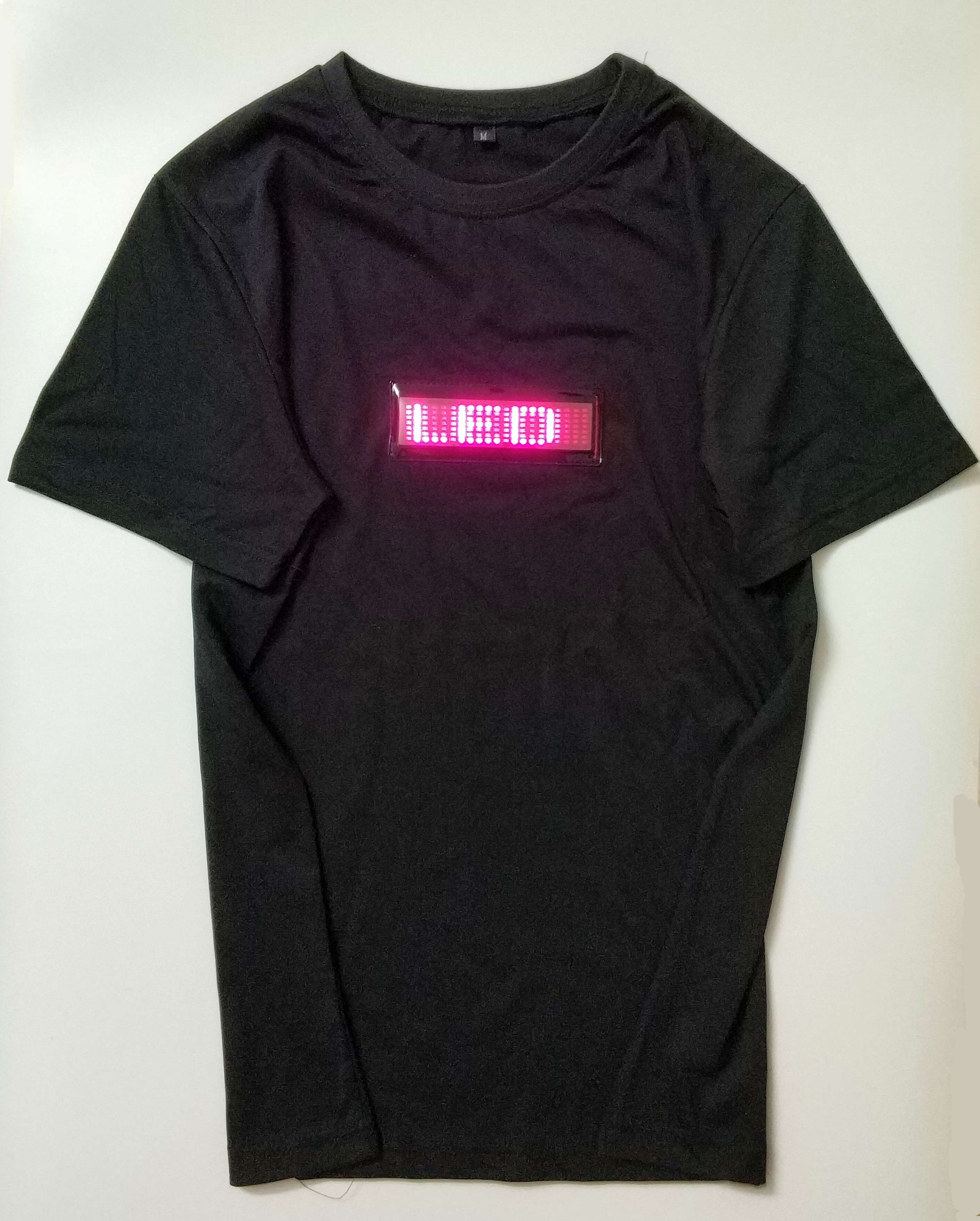 wholesale high quality custom led light t shirt Programmable rolling message flashing LED T-shirt for Nightclub