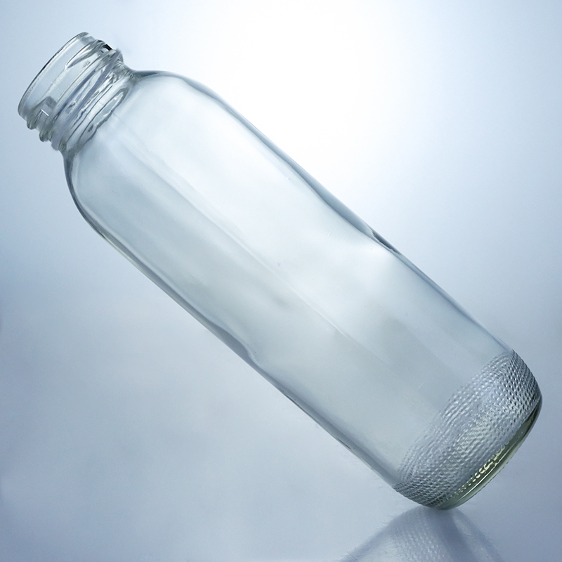 Collar Material Glass 350ml Round Shaped Glass Bottle with Unique Custom Logo Screw Cap