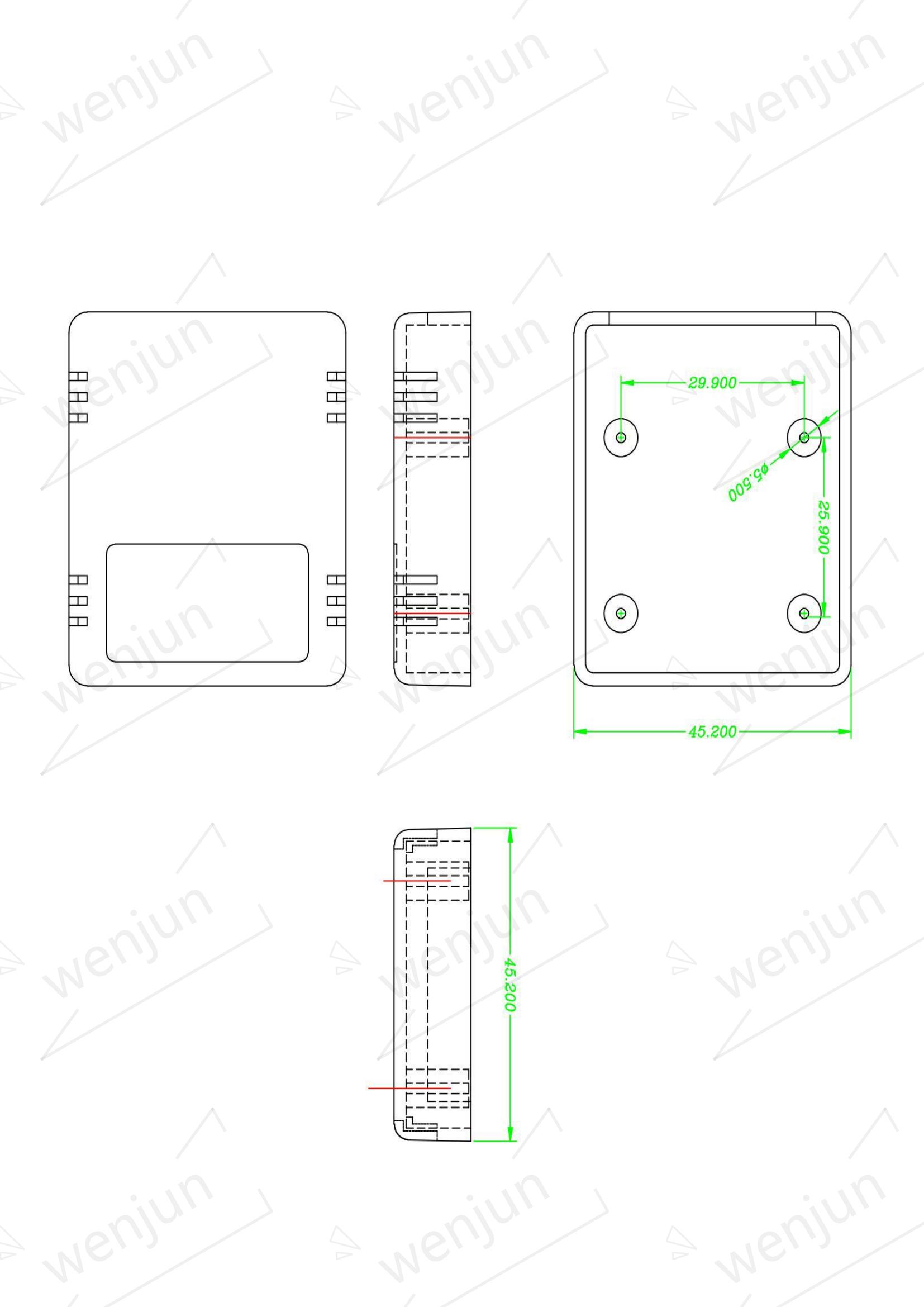 Blue Color Customizing OBD Enclosure OBDII Housing New Moulding With 16 Pin OBD Connector Male With Outlet Hole