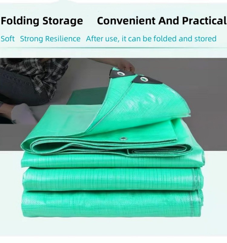 UV Resistant Green PE Tarpaulin for Rain and Sunshine Protection in Coated Pattern