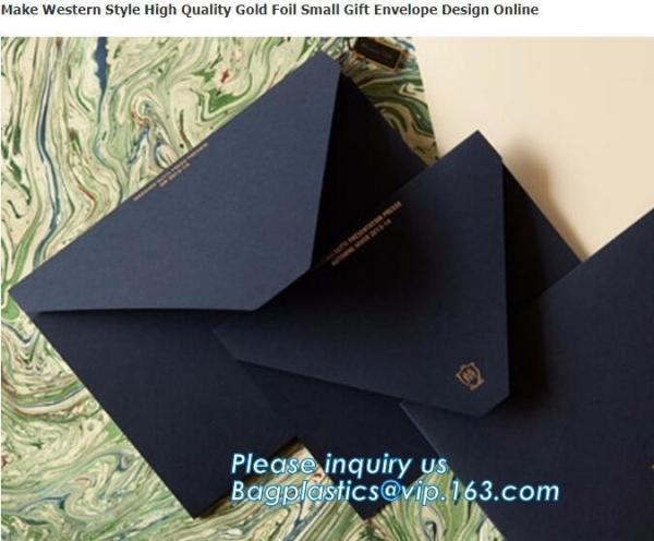 MAKE western style high quality gold foil gift envelope Matt black card paper