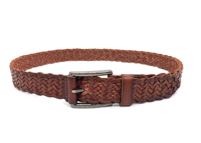 Casual 40mm Mens Braided Leather Belt For Jeans