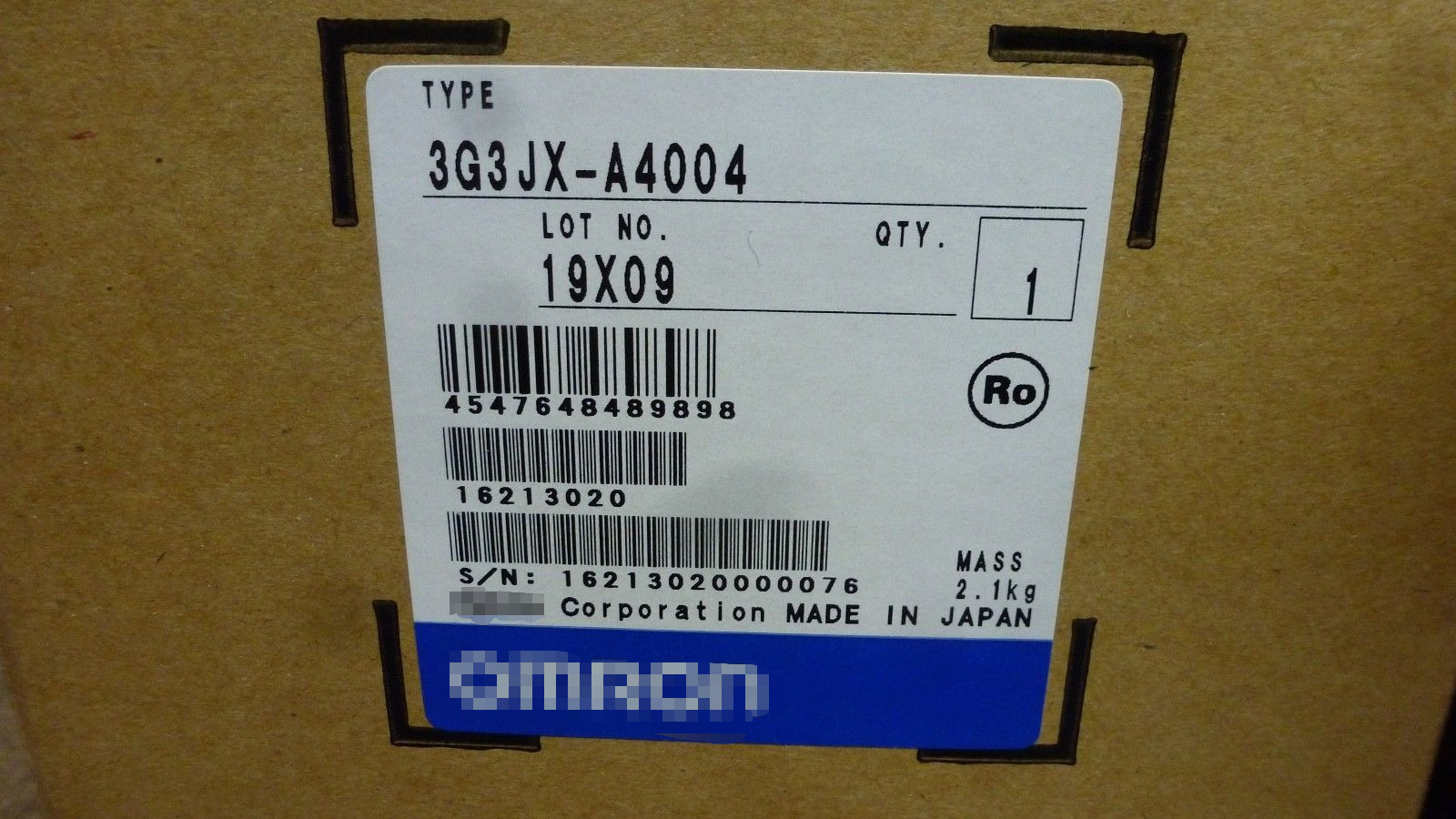 3G3JX-A4004 JX FREQUENCY INVERTERS AC DRIVE 1/2HP 480V 0.4KW 3PH