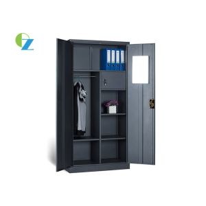 China Durable Steel Office Cupboard Multifunctional File Cabinet With Mirror Wardrobe on sale