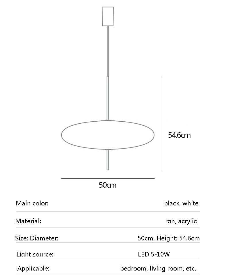 Black And White Flying Saucer Pendant Light Modern Art Bedroom Pendant Lamp(WH-GP-116)