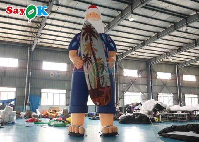 Hawaiian Christmas Decration Model Inflatable Santa Claus On Beach Size 7.6m