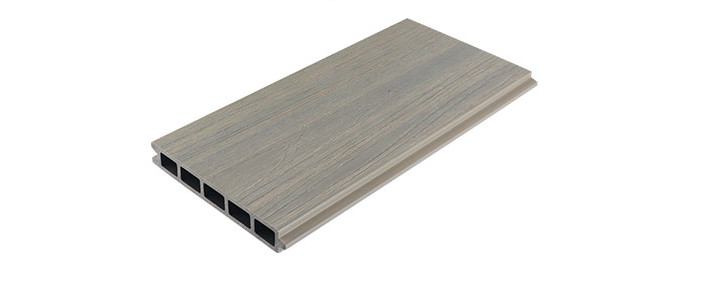 Gray WPC Cladding Panel Exterior Wall Fence 24x170mm Interlocking House School Decoration