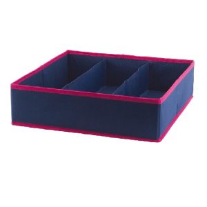 14.17x14.17x3.93 3 Cell Foldable Drawer Organizer