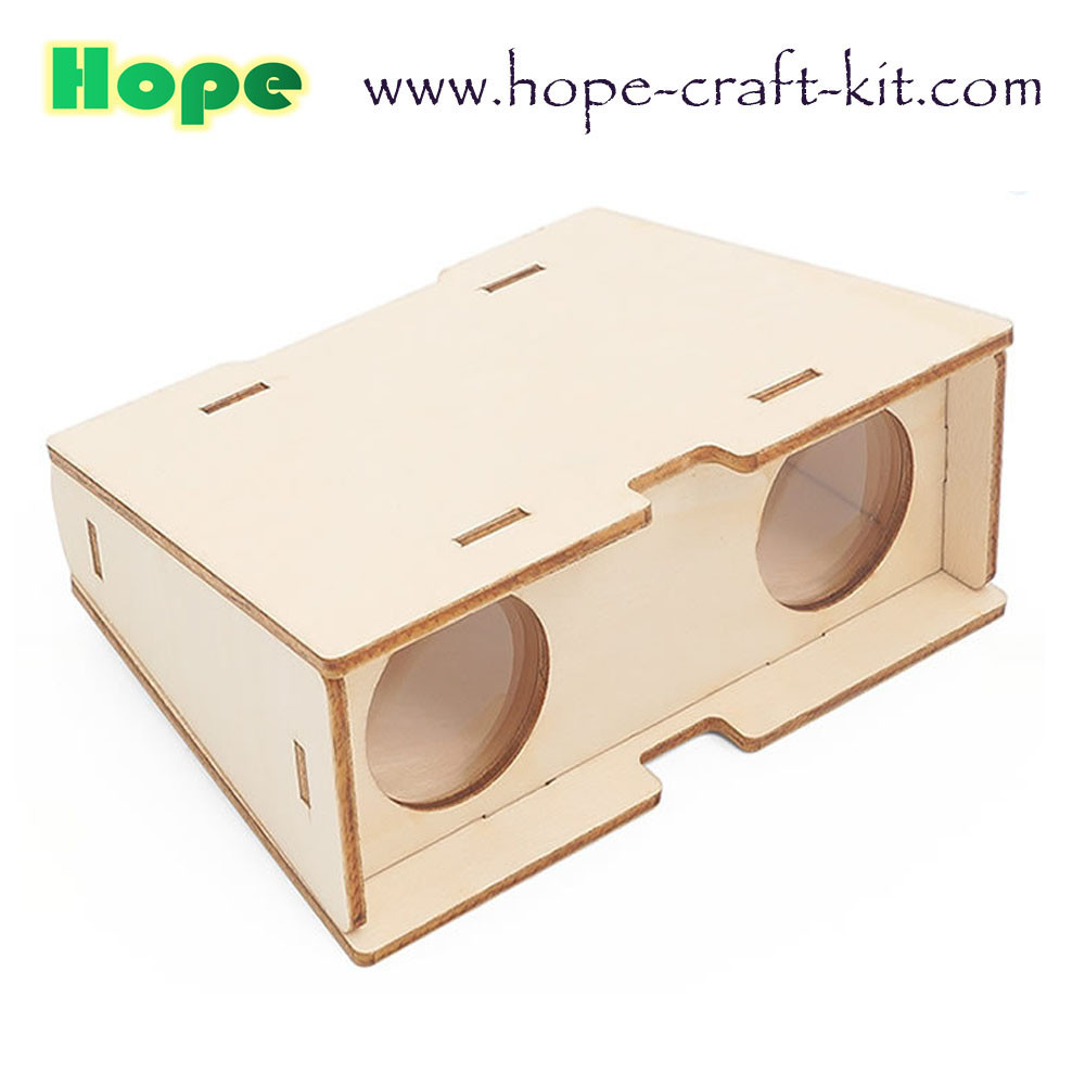 Kids Scientific DIY BInoculars Toys Natural Wooden Color Telescopes Easy Assembly for STEM Optical Education OEM ODM