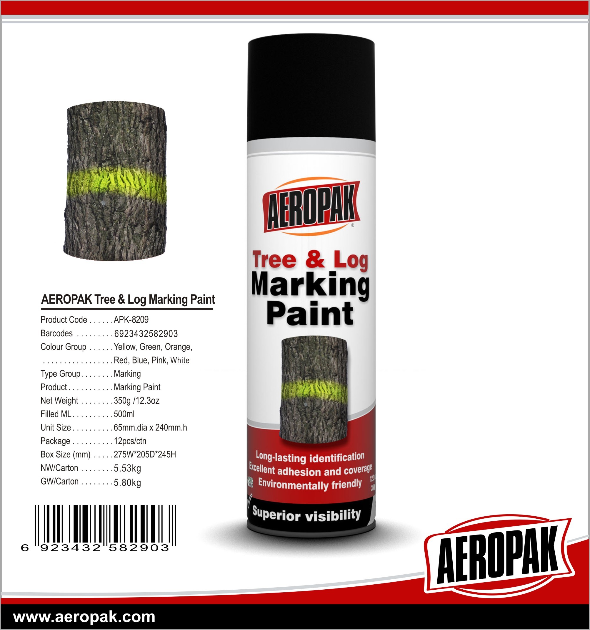 Fluorescent Orange Tree And Log Marking Paint Waterproof With Strong Adhesive