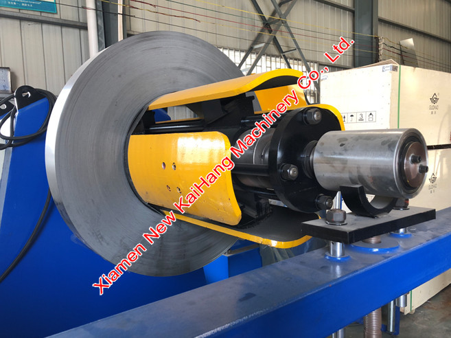 10 Tons Hydraulic Decoiler 1250mm Coil Width Tapered Wedge Design