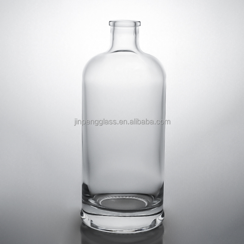 Glass bottle Whisky Glass Vodka Gin Rum bottle with cork 375ml 500ml 700ml 750ml 1000ml
