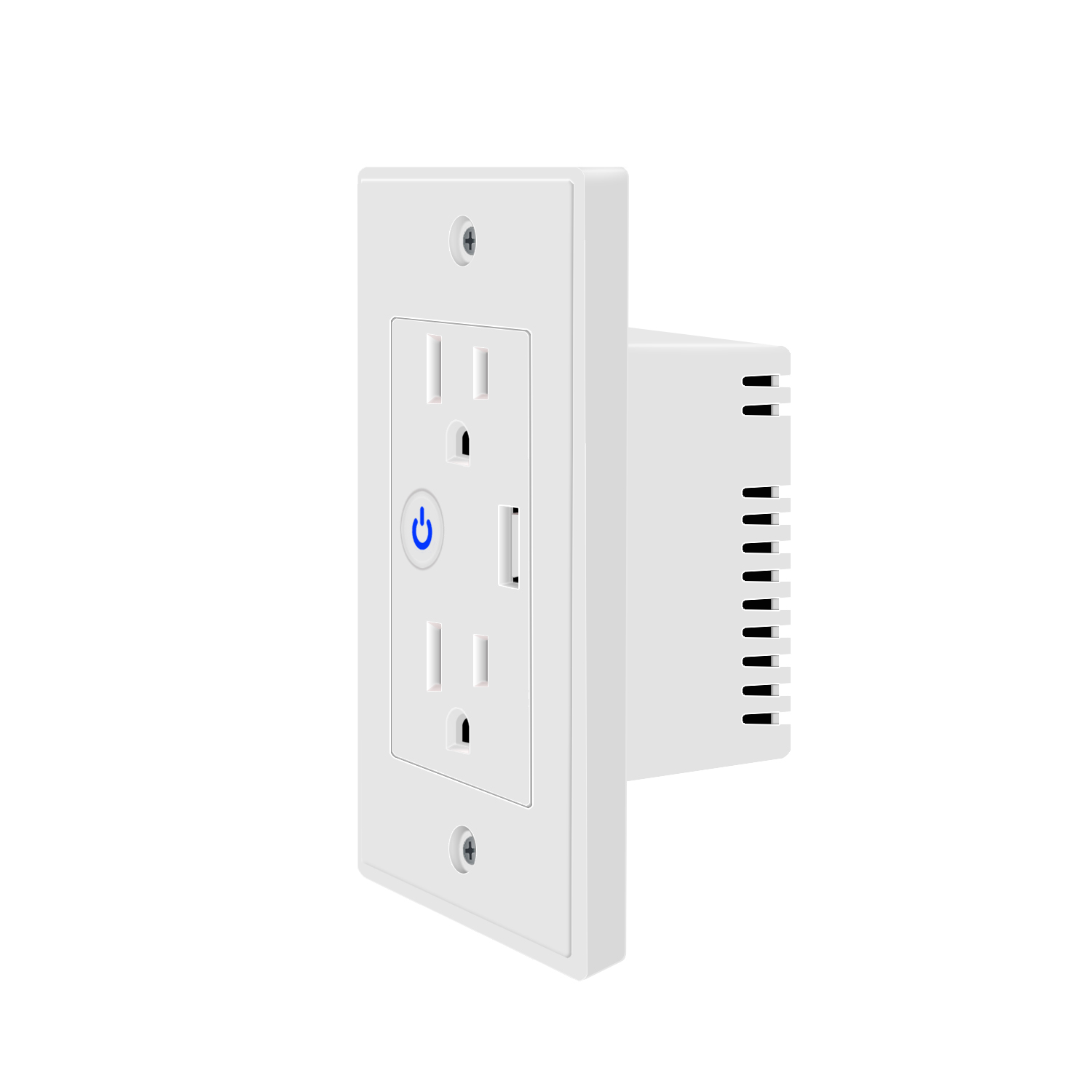 Glomarket Smart WiFi Wall Socket with USB 2 plug outlets Remote Control Smart Life/Tuya APP Remote Timer Setting
