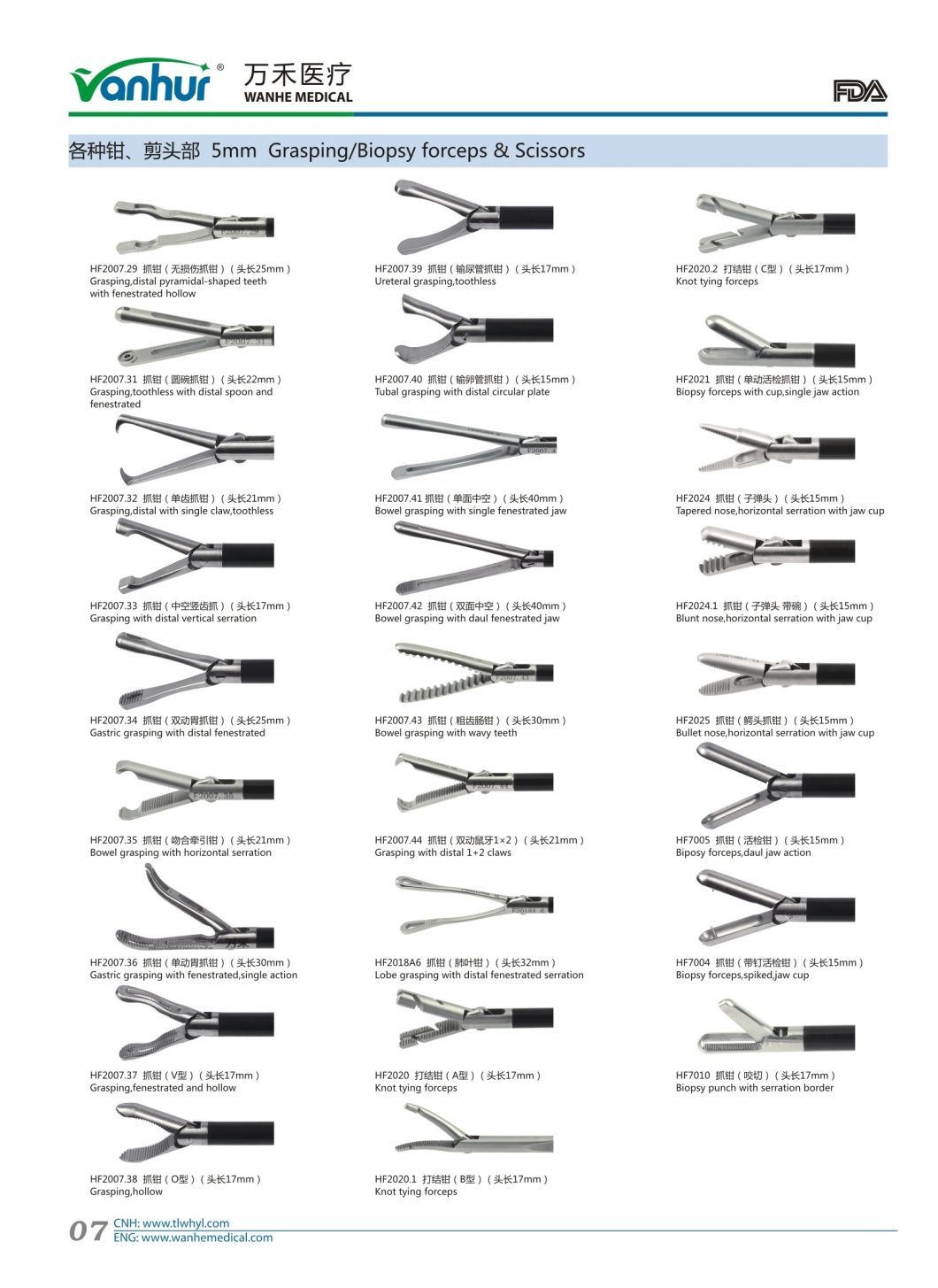 Laparoscopic Forceps Distal 2+3 Claws with Wavy Teeth