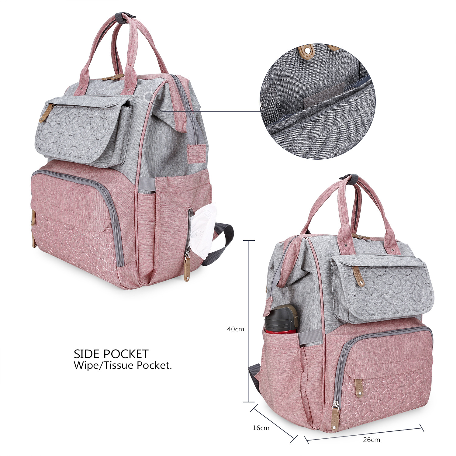 OEM ODM Maternity Nappy Bag ISO9001