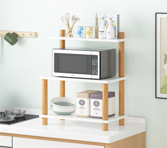 Modern White Multipurpose Kitchen Microwave Oven Storage Rack Shelving