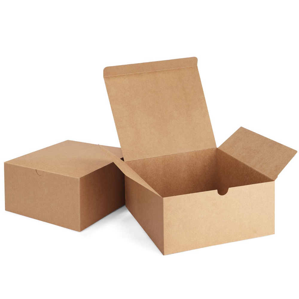 Custom Recycled Folding Kraft Paper Gift Craft Chocolate Square Packaging Boxes Made