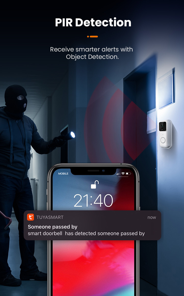 Rechargeable Home Smart Wireless Video Doorbell Tuya Wifi Intercom Doorbell