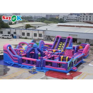 Amusement Park Inflatable Bounce With Slide Digital Printing