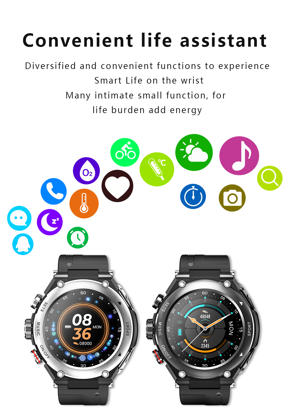 Wireless Earbuds and Local Music Smart Bracelet with TWS Smart Watch IPS Screen