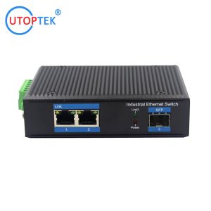 UT12F-SFP unmanaged industrial 2x10/100Base-Tx + 1x100M-Fx SFP ethernet switch