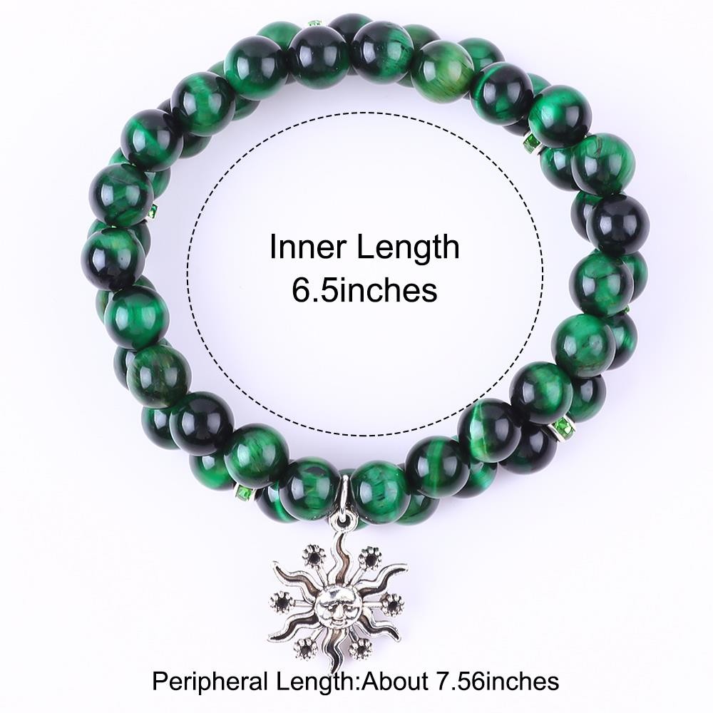Handmade Round Green10mm Tiger Eye Bead Bracelet Crystal Healing