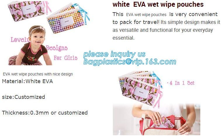 Promotion reusable Zip lockk travel plastic EVA baby tissue wet wipes bag with lid, Eco-friendly plastic colorful wet tiss