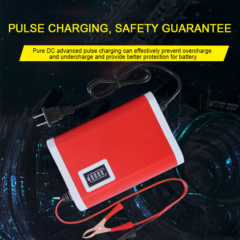 12V 5A Motorcycle Car battery Charger Pulse Repair Lead acid battery charger 12V 5A with LCD Display