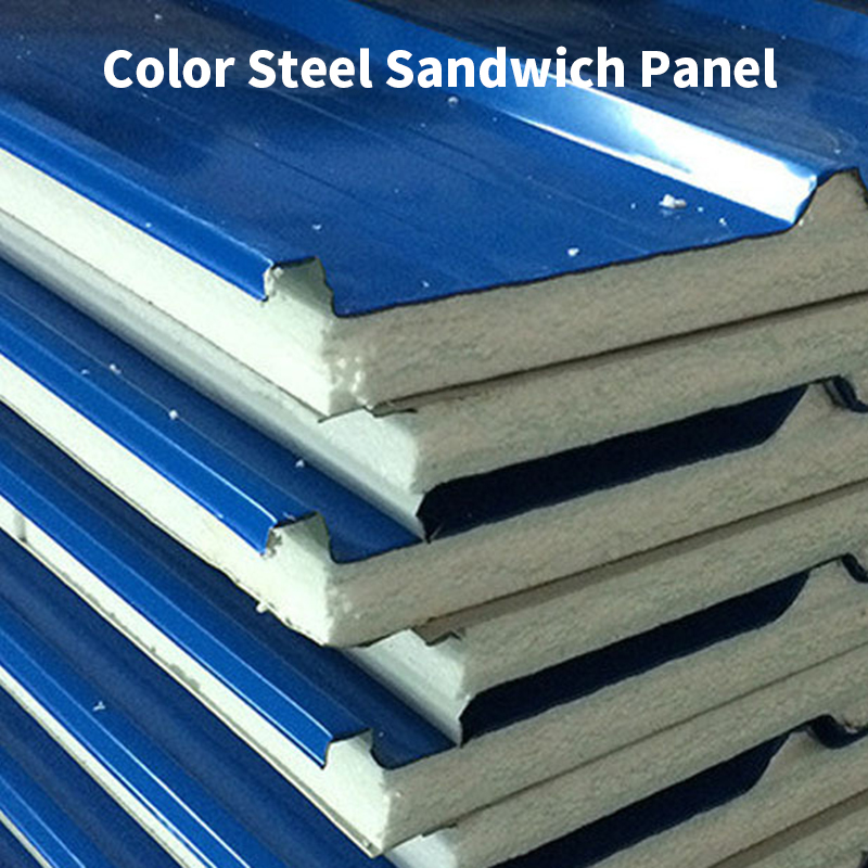 Villa Water Resistant Colored Steel Plate Rock Wool Tile Heat Insulation Tile Sandwich Board for Eco-Friendly Buildings