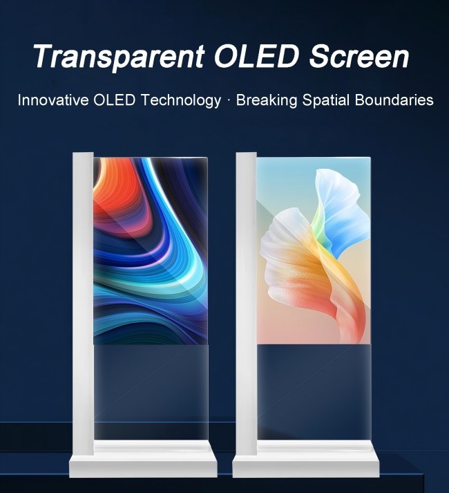 55 Inch Interactive Touch Advertising Screen Smart Transparent Oled Display for Exhibition Jewelry Luxury Display