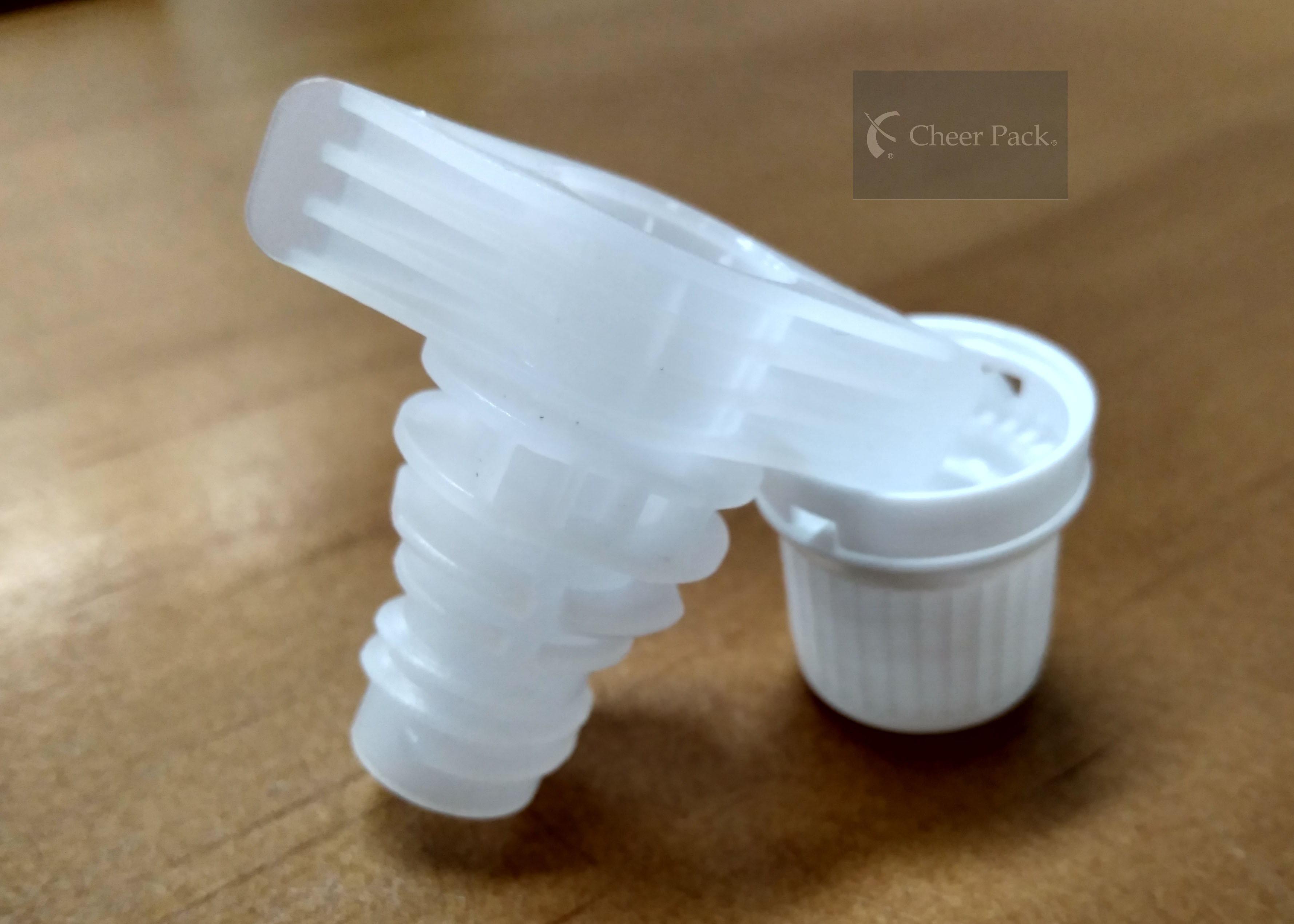 White Food Grade Twist Spout Cap For Plastic Bag , 52mm Heat Seal Size