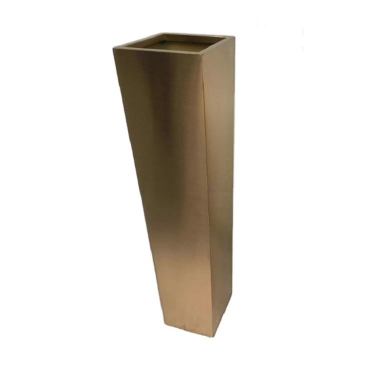 Tall outdoor planters hexagonal hollow metal flower pot