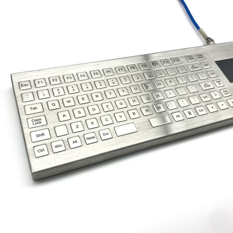 IP67 Desktop Industrial Waterproof Keyboard With Touch Pad SUS304 stainless steel