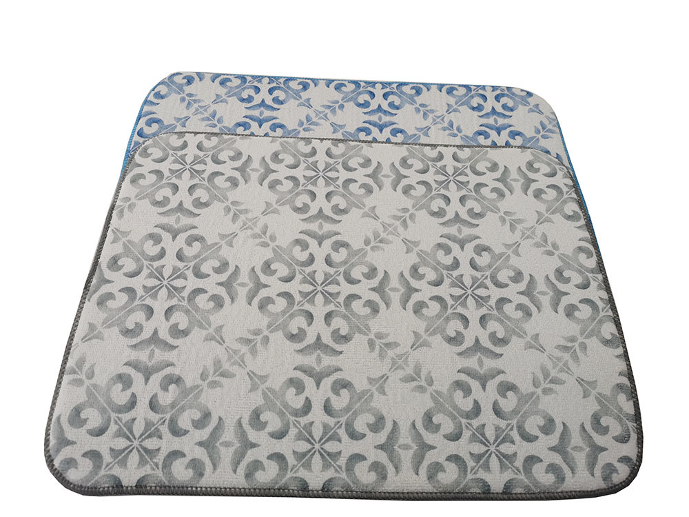 Reversible Absorbent Microfiber Dish Drying Mat For Kitchen Countertop
