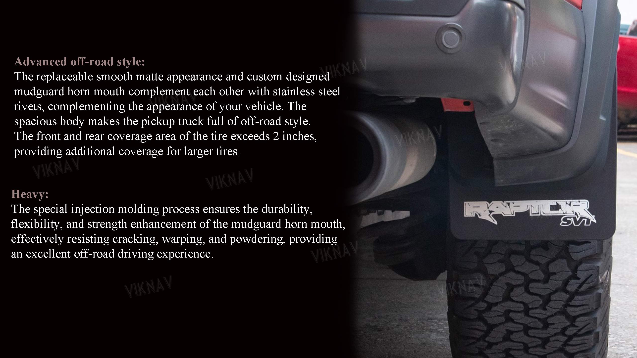 Viknav For F150 Fender Flares Compatible with Ford F150 Raptor models Wheel Flares