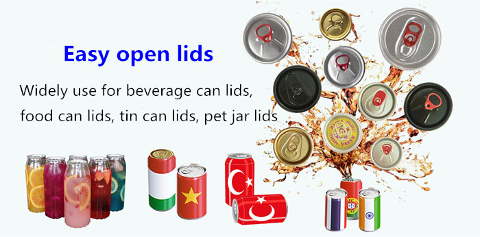 Silver Color 200 Easy Open End Aluminum Can Lids For For Soda Pop Cans
