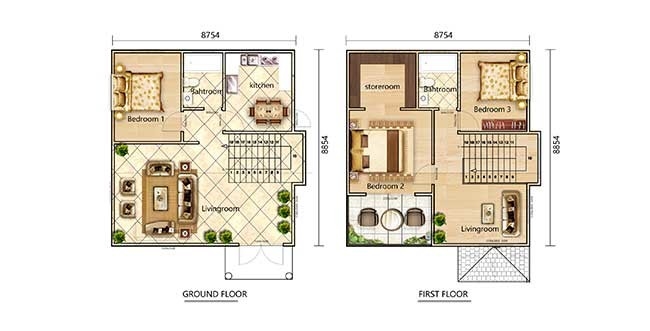 Duplex Light Gauge Steel Truss Prefabricated Homes 2nd Floor Luxury Villa