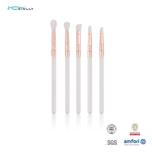 5pcs Plastic Makeup Brushes White Plastic Handle Vegan Fiber Eye Makeup Brush