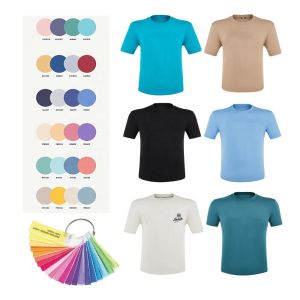 Custom Color Unisex Tshirt 100% Cotton T-Shirt with Short Sleeve and Knitted