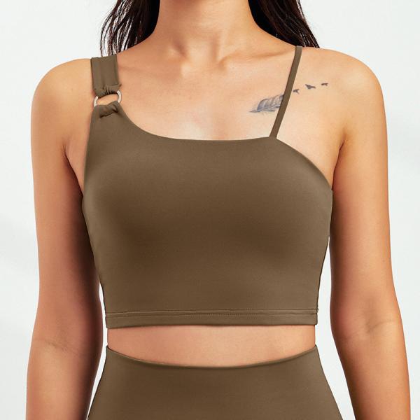 Oem Factory Manufacturer Custom Logo Sexy Back Sports Bra Nylon Spandex Nude